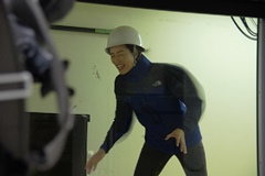 台風一過、テレビ局の取材がありました